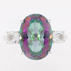 Sterling Silver Semi Mount Ring Setting Oval OV 14X10mm 3 Stones - Syzjewelry
