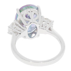 Sterling Silver Semi Mount Ring Setting Oval OV 14X10mm 3 Stones - Syzjewelry