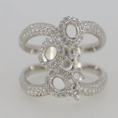 Sterling Silver Semi Mount Ring Setting OV 5X4mm Black Spinel - Syzjewelry