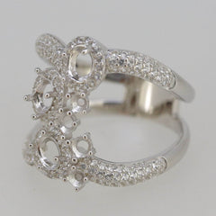 Sterling Silver Semi Mount Ring Setting OV 5X4mm Black Spinel - Syzjewelry