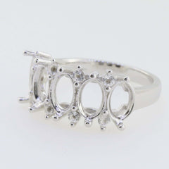 Jewelry Wax Semi Mount Ring Setting Oval 7x5mm Multi Stone Band