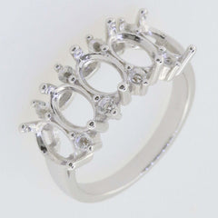 Jewelry Wax Semi Mount Ring Setting Oval 7x5mm Multi Stone Band