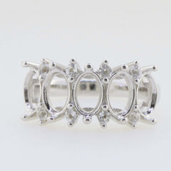 Jewelry Wax Semi Mount Ring Setting Oval 7x5mm Multi Stone Band