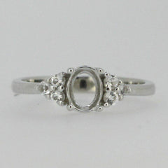 Sterling Silver Semi Mount Ring Setting Oval OV 7x5mm With R357 - Syzjewelry