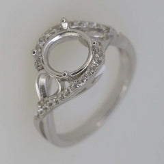 Jewelry Wax Semi Mount Ring Setting RD 9x9mm PE 5x4mm 3 Stone