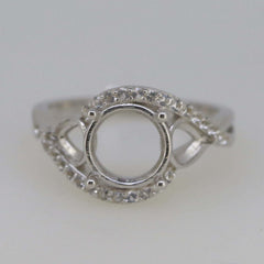 Jewelry Wax Semi Mount Ring Setting RD 9x9mm PE 5x4mm 3 Stone