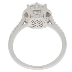 Sterling Silver Semi Mount Ring Setting Round RD 8x8mm Halo White Topaz - Syzjewelry