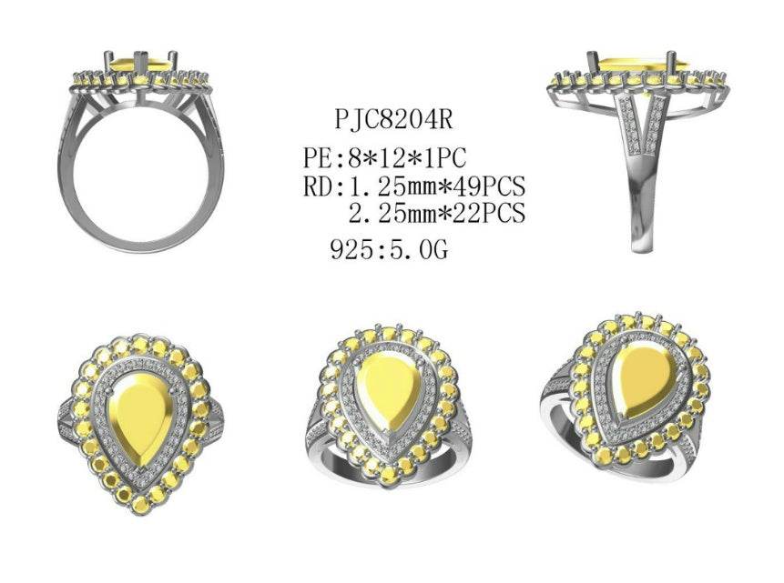 Sterling Silver Semi Mount Ring Setting Round RD Center主石mm - Syzjewelry