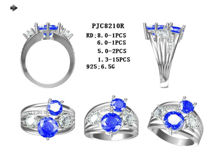 Sterling Silver Semi Mount Ring Setting Round RD Stone-2粒mm - Syzjewelry