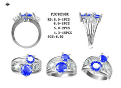Sterling Silver Semi Mount Ring Setting Round RD Stone-2粒mm - Syzjewelry