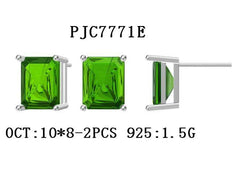 Sterling Silver Semi Mount Earrings Setting Emerald OCT 10X8mm - Syzjewelry