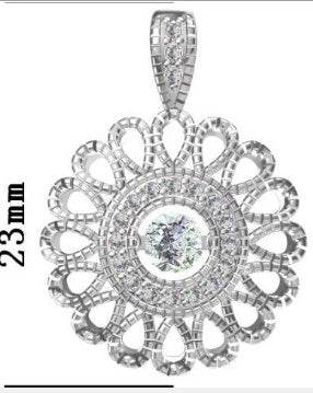 Sterling Silver Semi Mount Pendant Setting Round RD 4x4mm - Syzjewelry
