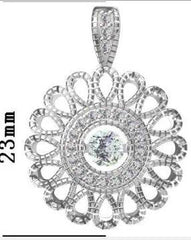 Sterling Silver Semi Mount Pendant Setting Round RD 4x4mm - Syzjewelry