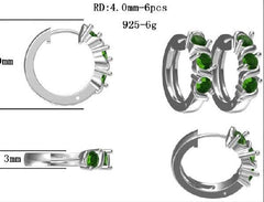 Sterling Silver Semi Mount Earrings Setting Round RD 4x4mm - Syzjewelry