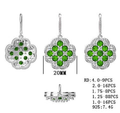 Sterling Silver Semi Mount Earrings Setting Round RD 4x4mm - Syzjewelry