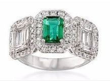 Sterling Silver Semi Mount Ring Setting Emerald OCT 6X4mm