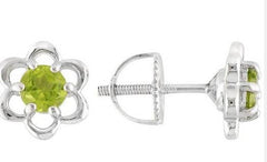 Sterling Silver Semi Mount Earrings Setting Round RD 4x4mm - Syzjewelry