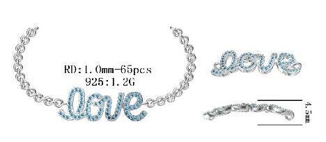 Sterling Silver Semi Mount Bracelet Setting Round RD 1.0mm - Syzjewelry