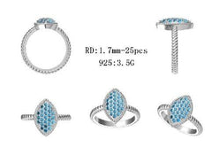 Sterling Silver Semi Mount Ring Setting Round RD 1.7mm - Syzjewelry