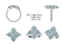 Sterling Silver Semi Mount Ring Setting Round RD 1.9mm - Syzjewelry