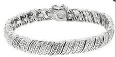 Sterling Silver Semi Mount Bracelet Setting Round RD 0.8mm - Syzjewelry