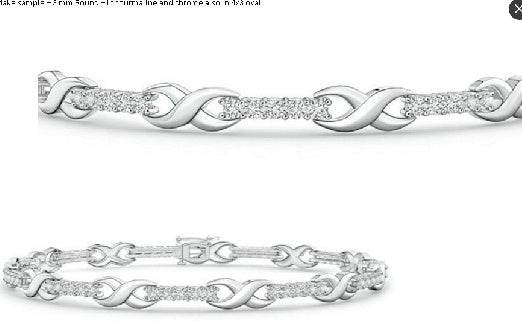 Sterling Silver Semi Mount Bracelet Setting Round RD 3x3mm - Syzjewelry