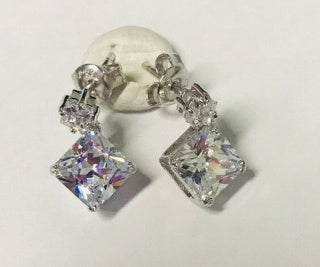 Sterling Silver Semi Mount Earrings Setting Emerald OCT 7X7mm