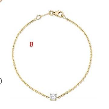 Sterling Silver Semi Mount Bracelet Setting Princess SQ 8X8mm - Syzjewelry
