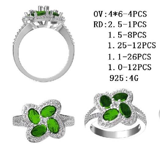 Sterling Silver Semi Mount Ring Setting Oval OV 6X4mm - Syzjewelry