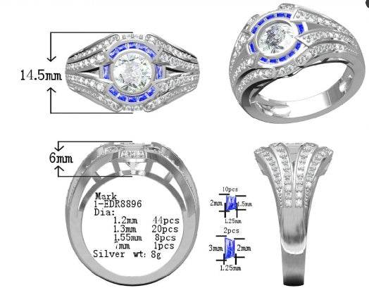 Sterling Silver Semi Mount Ring Setting Round RD 7.0mm - Syzjewelry