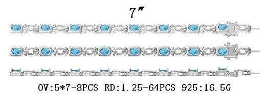 Sterling Silver Semi Mount Bracelet Setting Oval OV 7X5mm - Syzjewelry