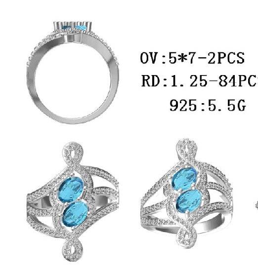 Sterling Silver Semi Mount Ring Setting Oval OV 7X5mm - Syzjewelry