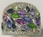 Halbmontierte Ringfassung aus Sterlingsilber, Marquise, MQ, 5 x 2,5 mm