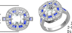 Sterling Silver Semi Mount Ring Setting Cushion CU 8X8mm - Syzjewelry