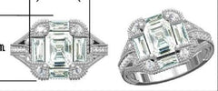Sterling Silver Semi Mount Ring Setting Emerald OCT 8X6mm - Syzjewelry