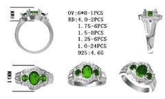 Sterling Silver Semi Mount Ring Setting Oval OV 8X6mm - Syzjewelry