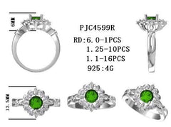 Sterling Silver Semi Mount Ring Setting Round RD 6x6mm - Syzjewelry