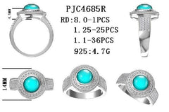 Sterling Silver Semi Mount Ring Setting Round RD 8x8mm - Syzjewelry