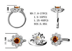 Sterling Silver Semi Mount Ring Setting Round RD 7x7mm - Syzjewelry