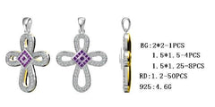 Sterling Silver Semi Mount Pendant Setting Princess SQ 2X2mm - Syzjewelry