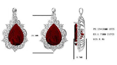 Sterling Silver Semi Mount Pendant Setting Pear PE 18X13mm - Syzjewelry