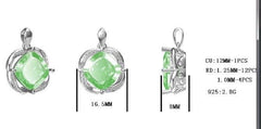 Sterling Silver Semi Mount Pendant Setting Cushion CU 12X12mm - Syzjewelry
