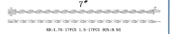 Sterling Silver Semi Mount Bracelet Setting Round RD 1.75mm - Syzjewelry