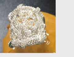 Sterling Silver Semi Mount Ring Setting Round RD Cluster 群镶mm - Syzjewelry