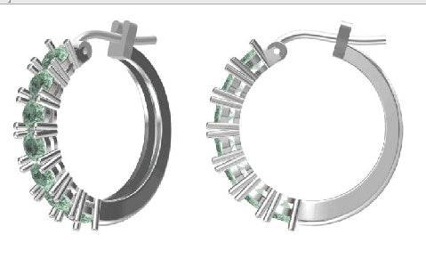 Sterling Silver Semi Mount Earrings Setting Round RD 4x4mm - Syzjewelry