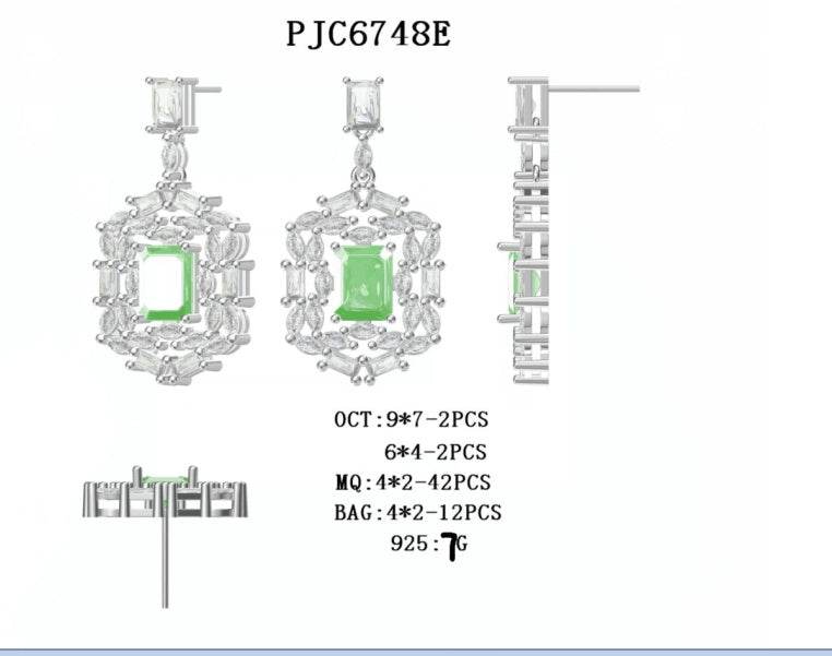 Sterling Silver Semi Mount Earrings Setting Emerald OCT 9X7mm - Syzjewelry
