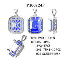 Sterling Silver Semi Mount Pendant Setting Emerald OCT 12X10mm - Syzjewelry