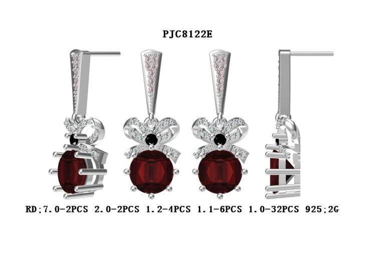 Sterling Silver Semi Mount Earrings Setting Round RD 7x7mm - Syzjewelry