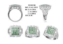 Sterling Silver Semi Mount Ring Setting Round RD Cluster 群镶mm - Syzjewelry