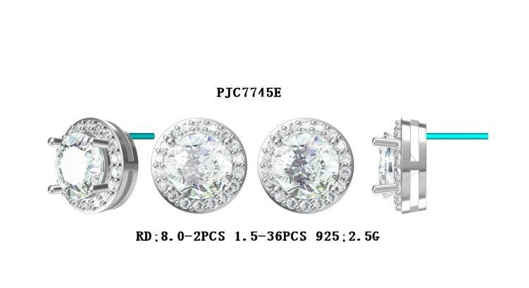 Sterling Silver Semi Mount Earrings Setting Round RD 8x8mm - Syzjewelry